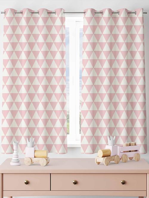 pink printed curtains - 21506205 - Standard Image - 0