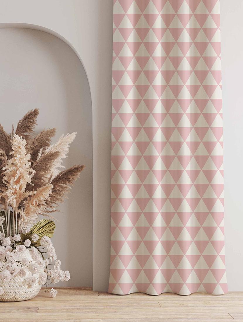 pink printed curtains - 21506205 - Standard Image - 1