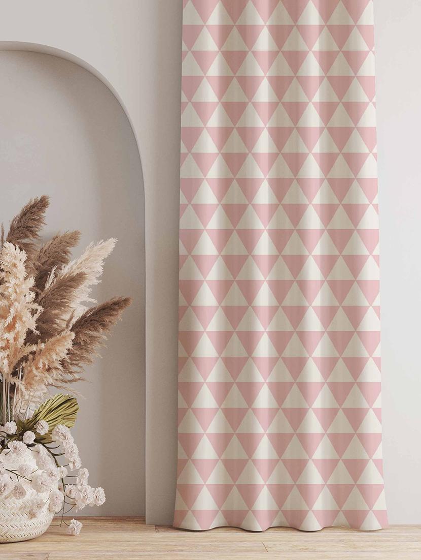 pink printed curtains - 21506206 - Standard Image - 1