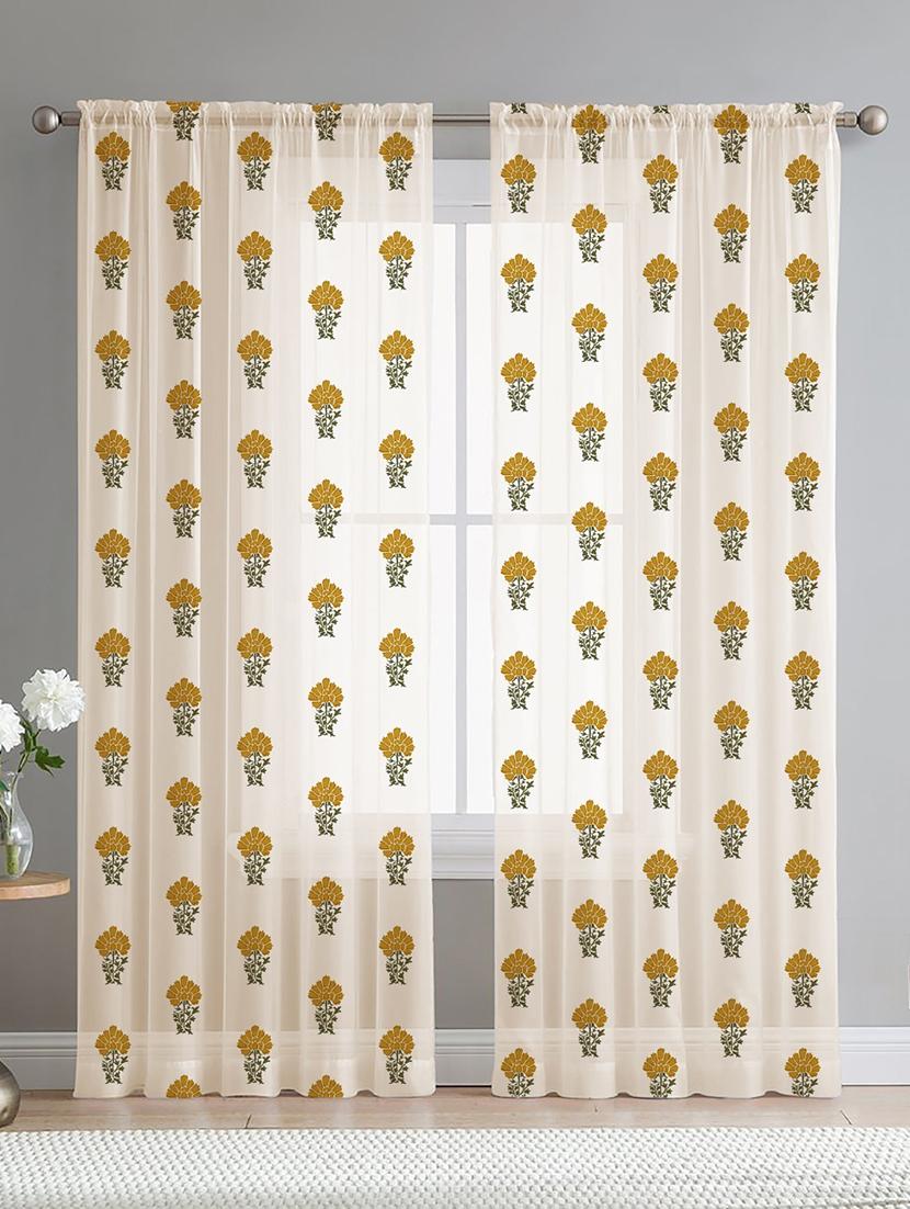 white printed curtains - 21506216 - Zoom Image - 0