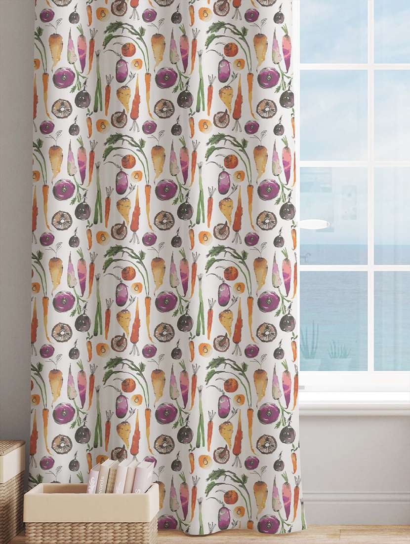 white printed curtains - 21506235 -  Standard Image - 1