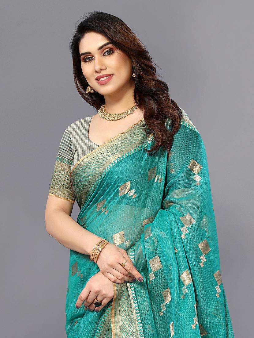 women self-designed bordered saree with blouse - 21506279 -  Standard Image - 1