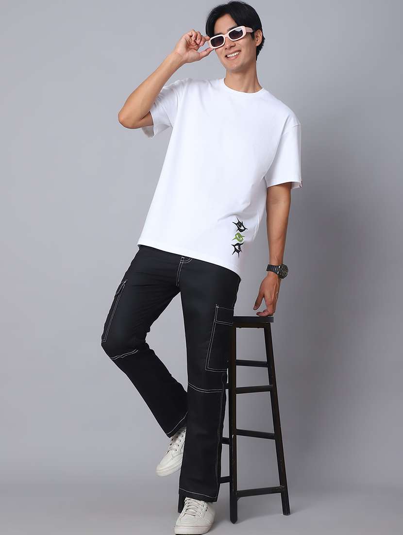 men black cotton blend cargo pants - 21506908 -  Standard Image - 4