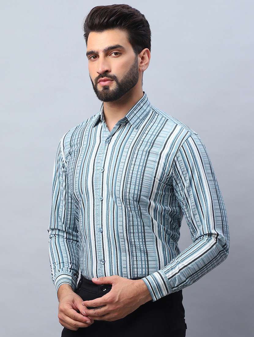 men light blue cotton formal shirt