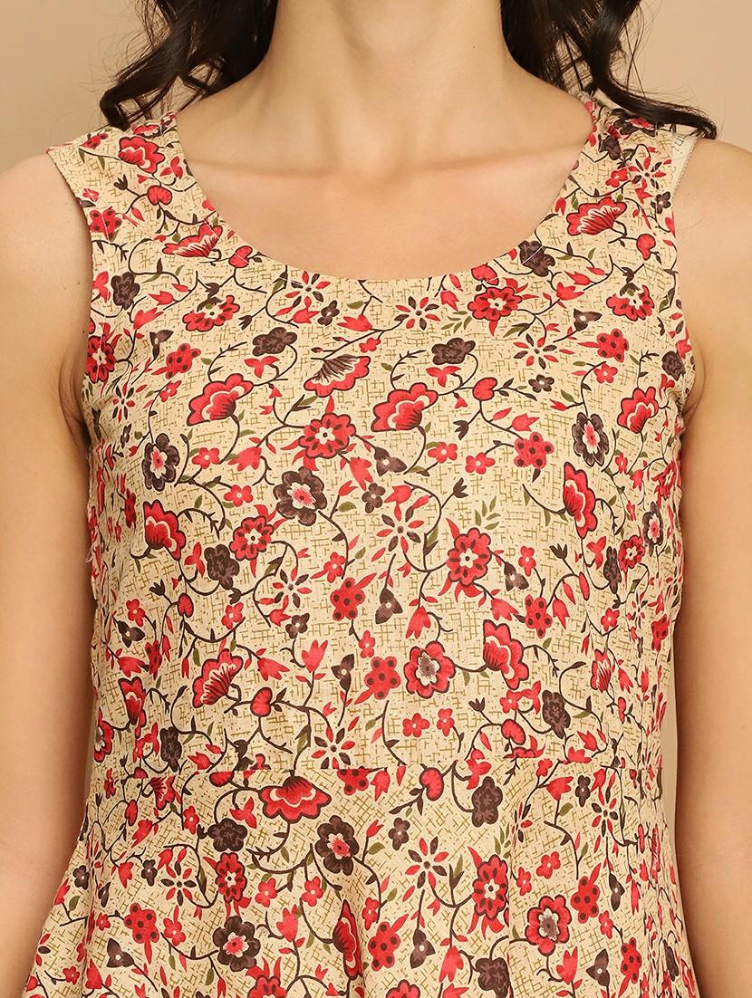 women floral sleeveless kurta palazzo with dupatta set - 21507056 - Standard Image - 4