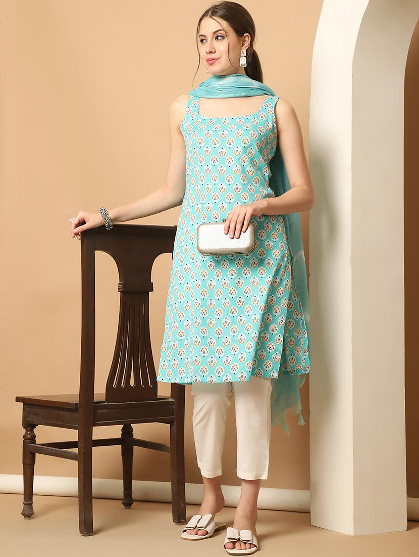 women light blue printed suit set - 21507074 - Standard Image - 1