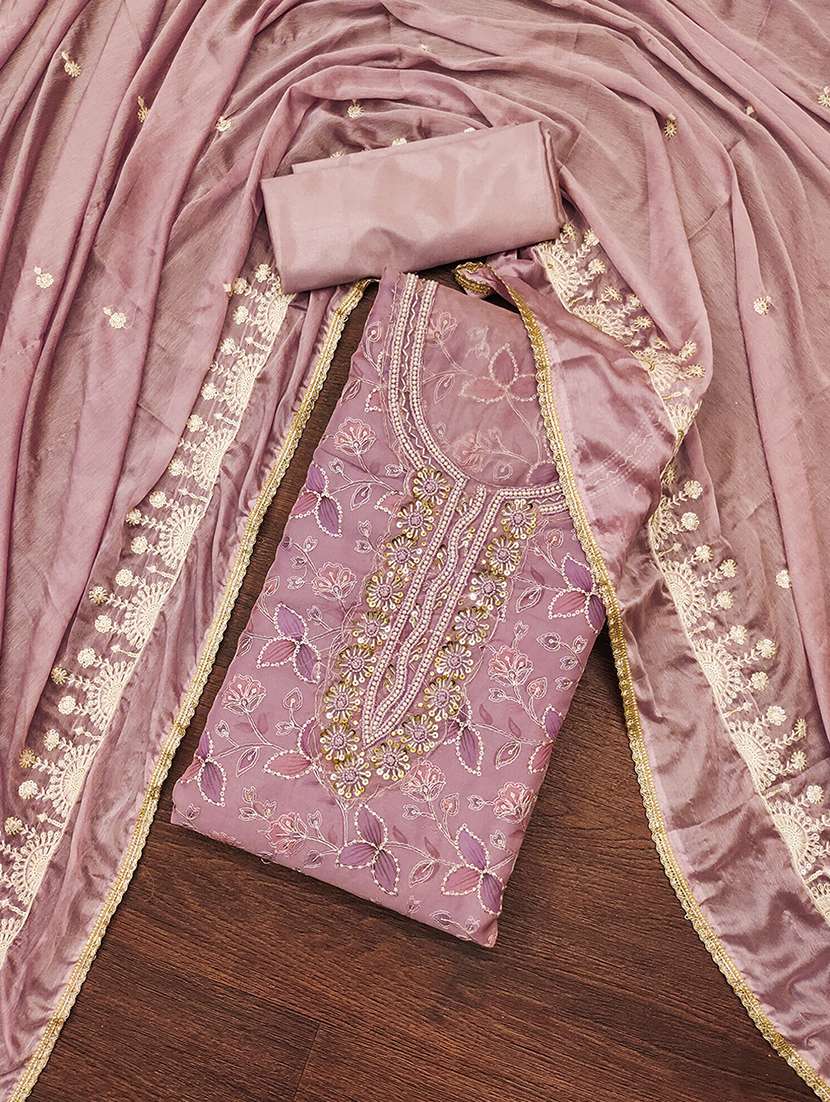 women embellished unstitched suit - 21507254 -  Standard Image - 1