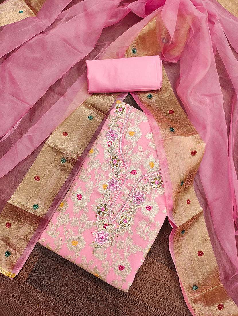 women embellished unstitched suit - 21507289 -  Standard Image - 1