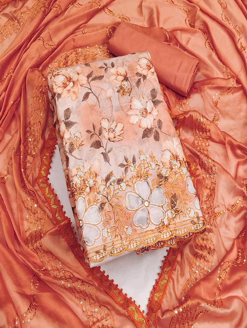 women orange salwar suit unstitched suit - 21507296 - Zoom Image - 0