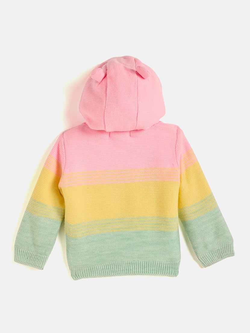 girls hooded self-designed sweater - 21507388 - Standard Image - 1