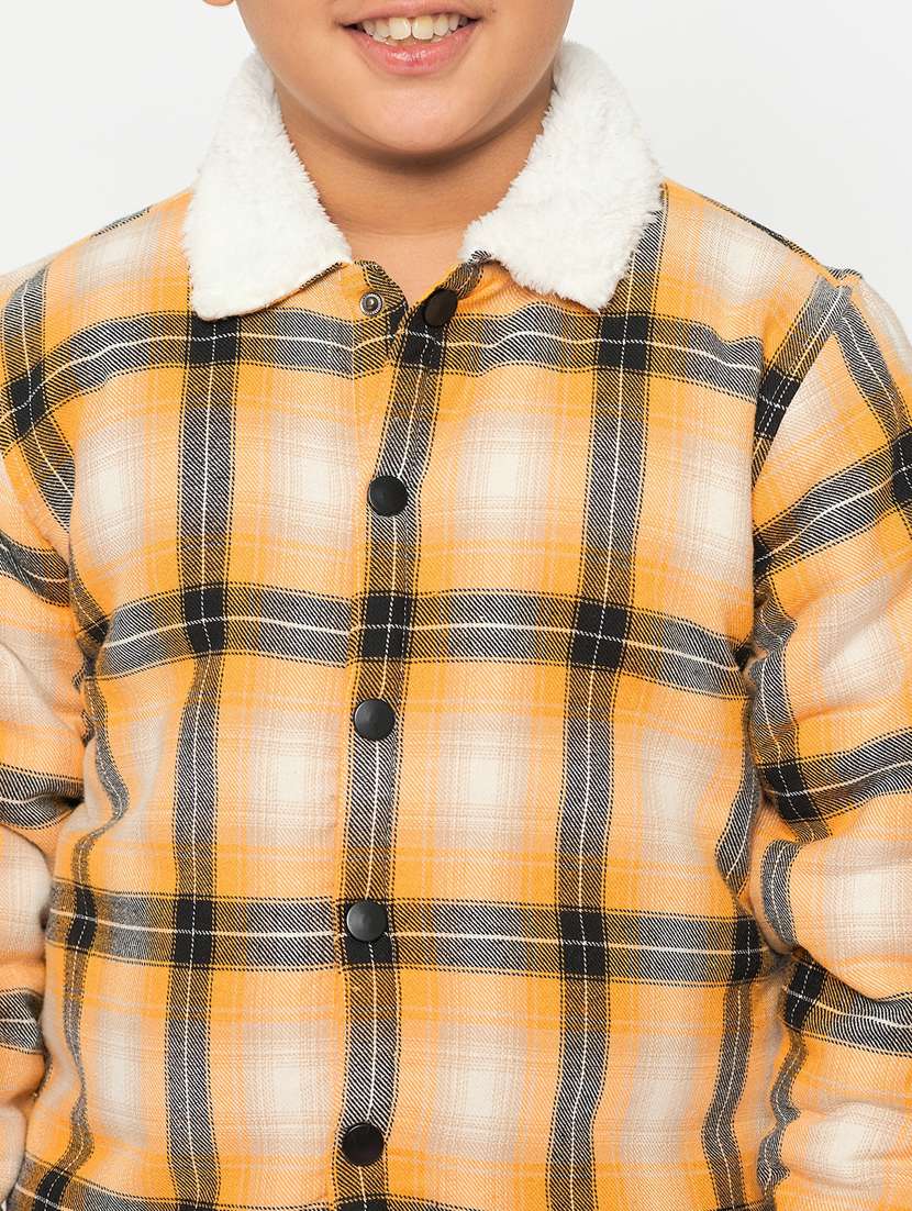 boys long sleeved checkered shacket - 21507408 - Standard Image - 6