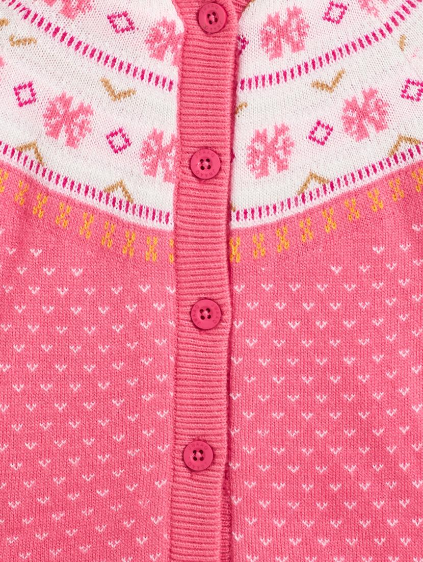 girls pink self design sweater - 21507473 - Standard Image - 4
