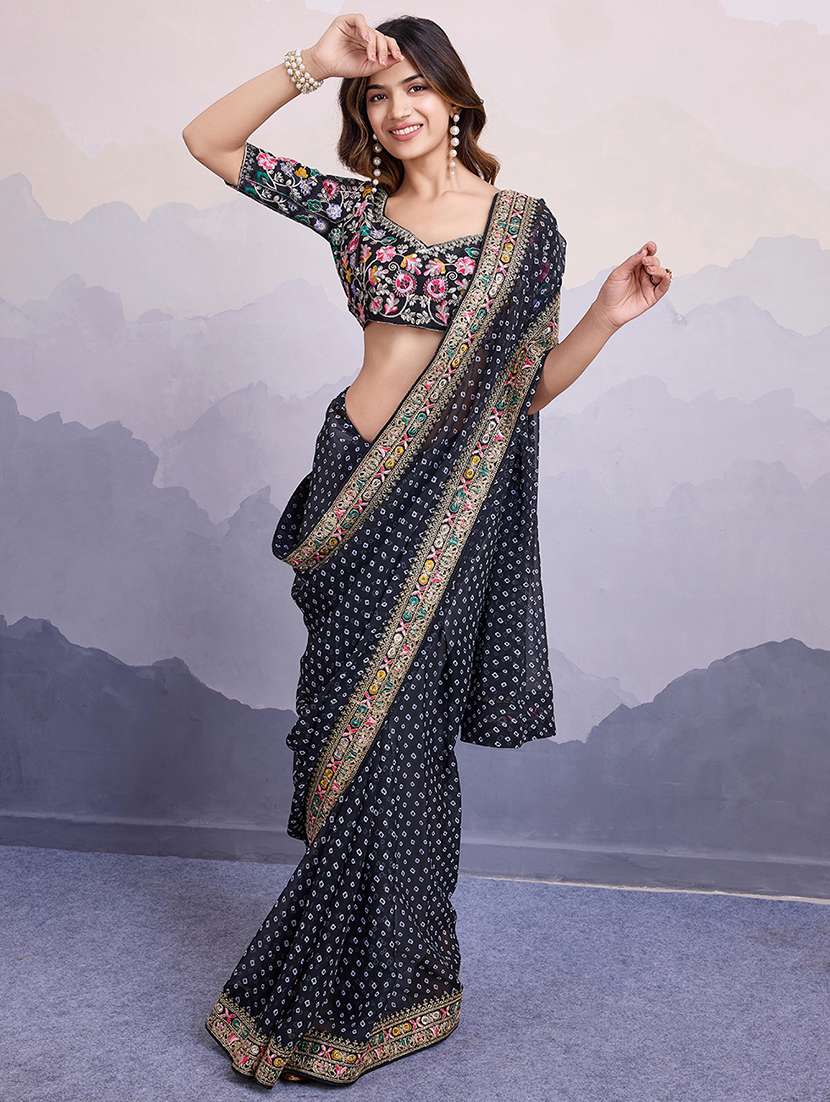 women bandhani printed saree - 21507506 - Standard Image - 1