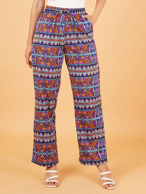 women ankle length printed palazzo - 21507611 -  Standard Image - 0