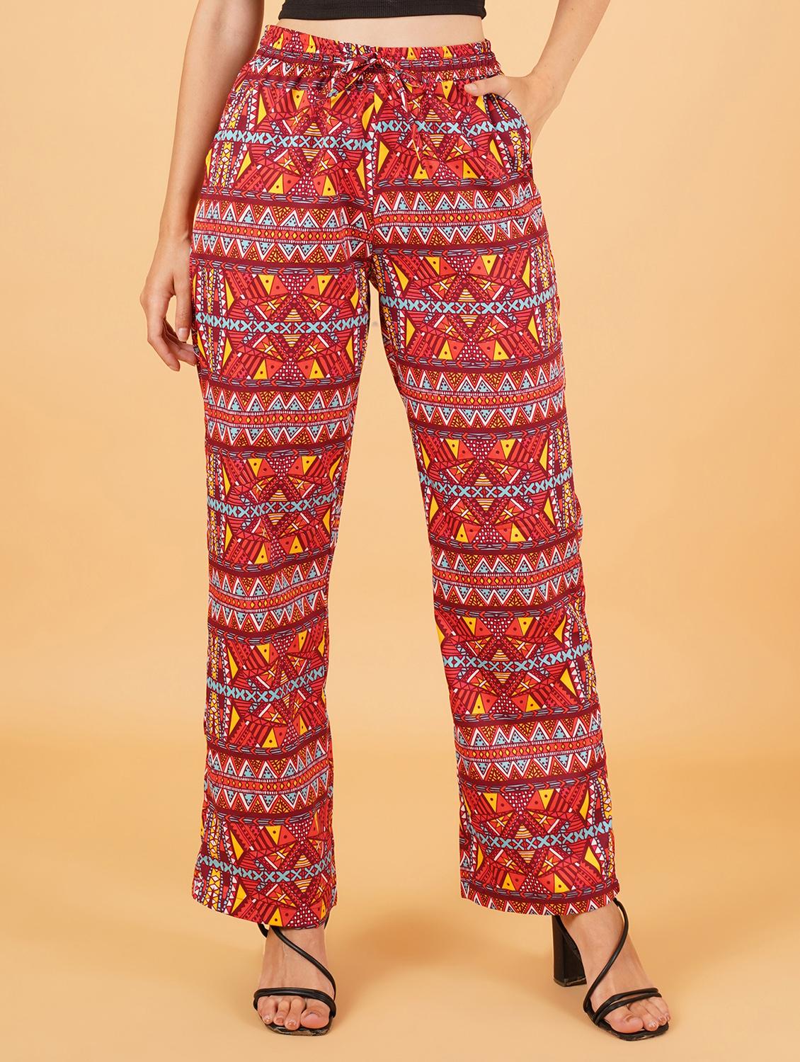 women maroon georgette palazzo - 21507612 -  Zoom Image - 0