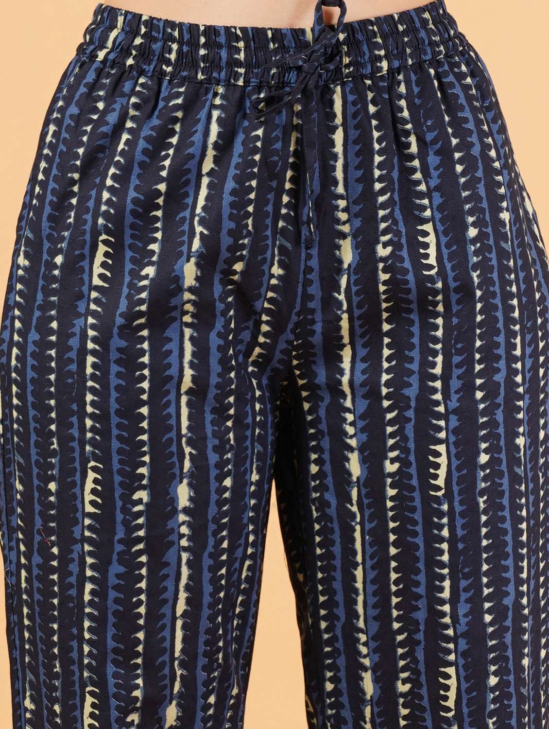 women navy blue viscose palazzo - 21507617 - Standard Image - 4