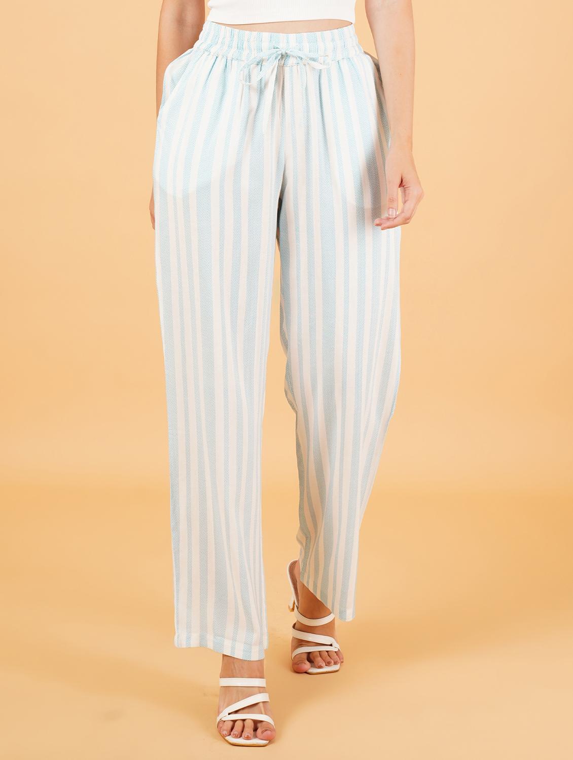 women ankle length stripes printed palazzo - 21507621 -  Zoom Image - 0
