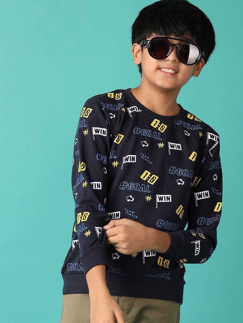 boys navy blue printed t-shirt - 21507640 -  Standard Image - 1