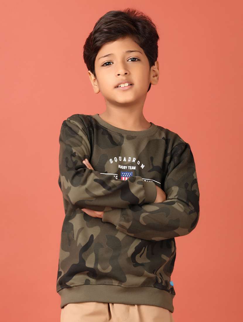 boys camouflage printed long sleeve sweatshirt