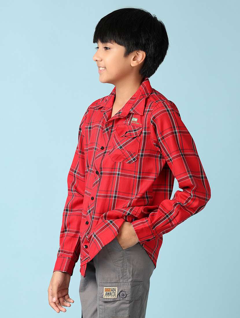 boys checkered long sleeve casual shirt - 21507671 -  Standard Image - 1