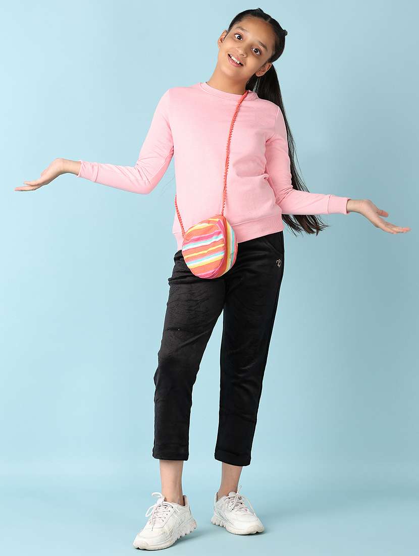 girls solid round neck sweatshirt - 21507672 -  Standard Image - 4