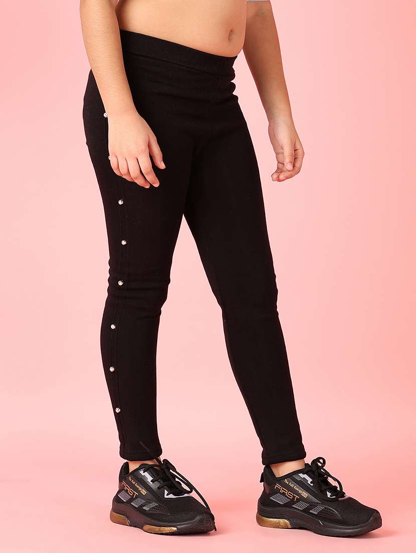 girls solid mid rise legging - 21507693 -  Standard Image - 1