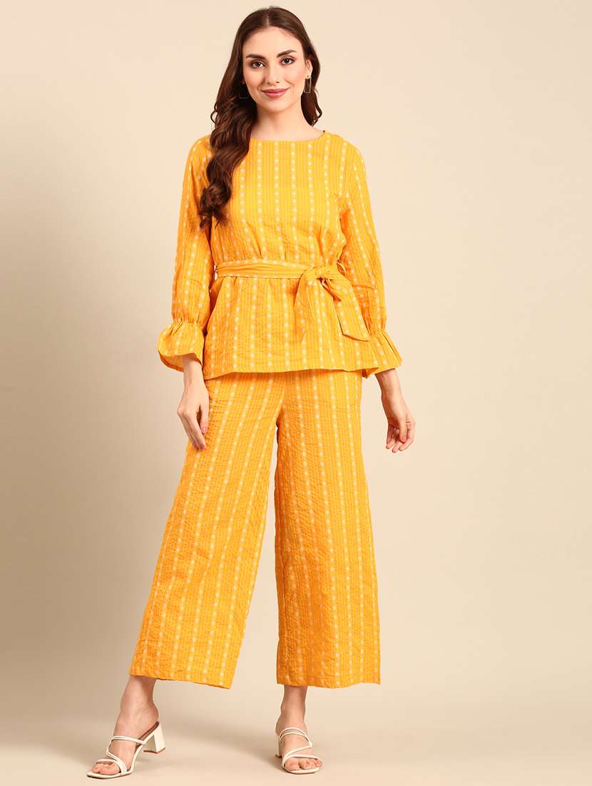 women yellow cotton regular top - 21507957 - Standard Image - 4
