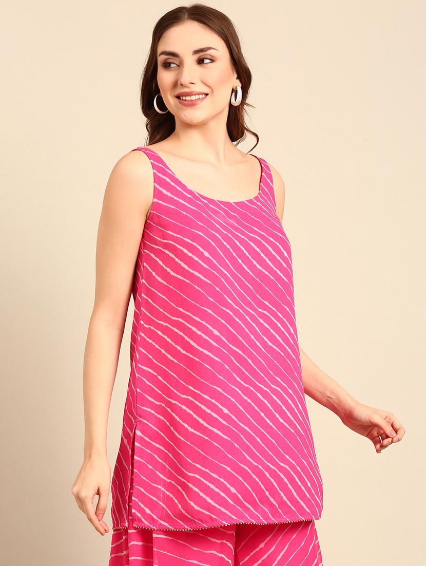 women pink polyester regular kurti - 21507967 - Standard Image - 1