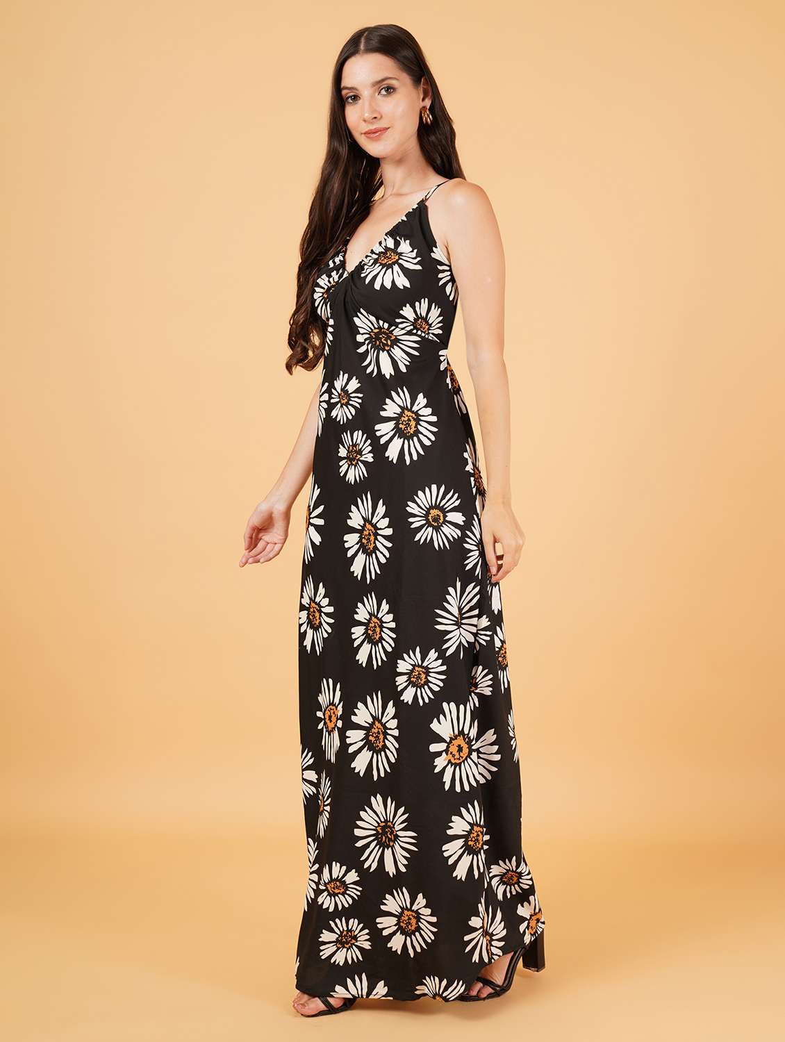 women black polyester a-line dress - 21508315 -  Standard Image - 1