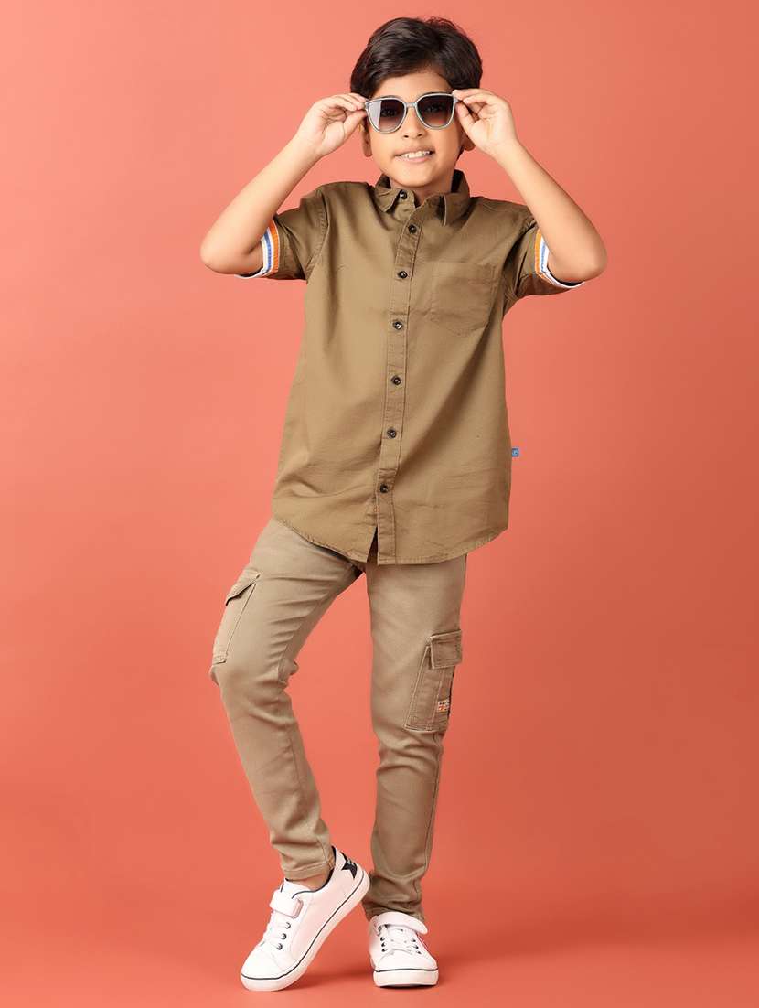 boys beige plain cargo - 21508403 -  Standard Image - 4