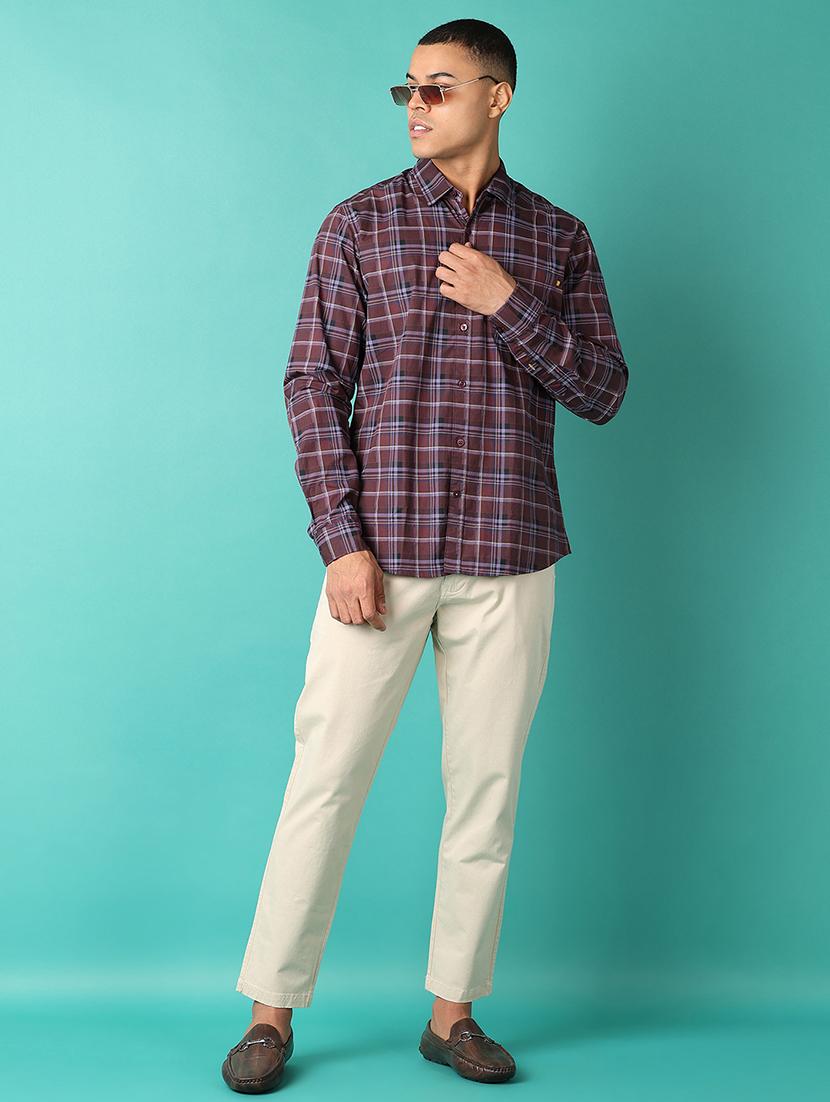 men collared checks casual shirt - 21508407 - Standard Image - 4