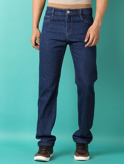 men blue plain jean - 21508423 - Standard Image - 0