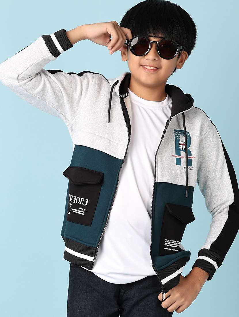 boys white cotton front print sweatshirt - 21508443 -  Standard Image - 1