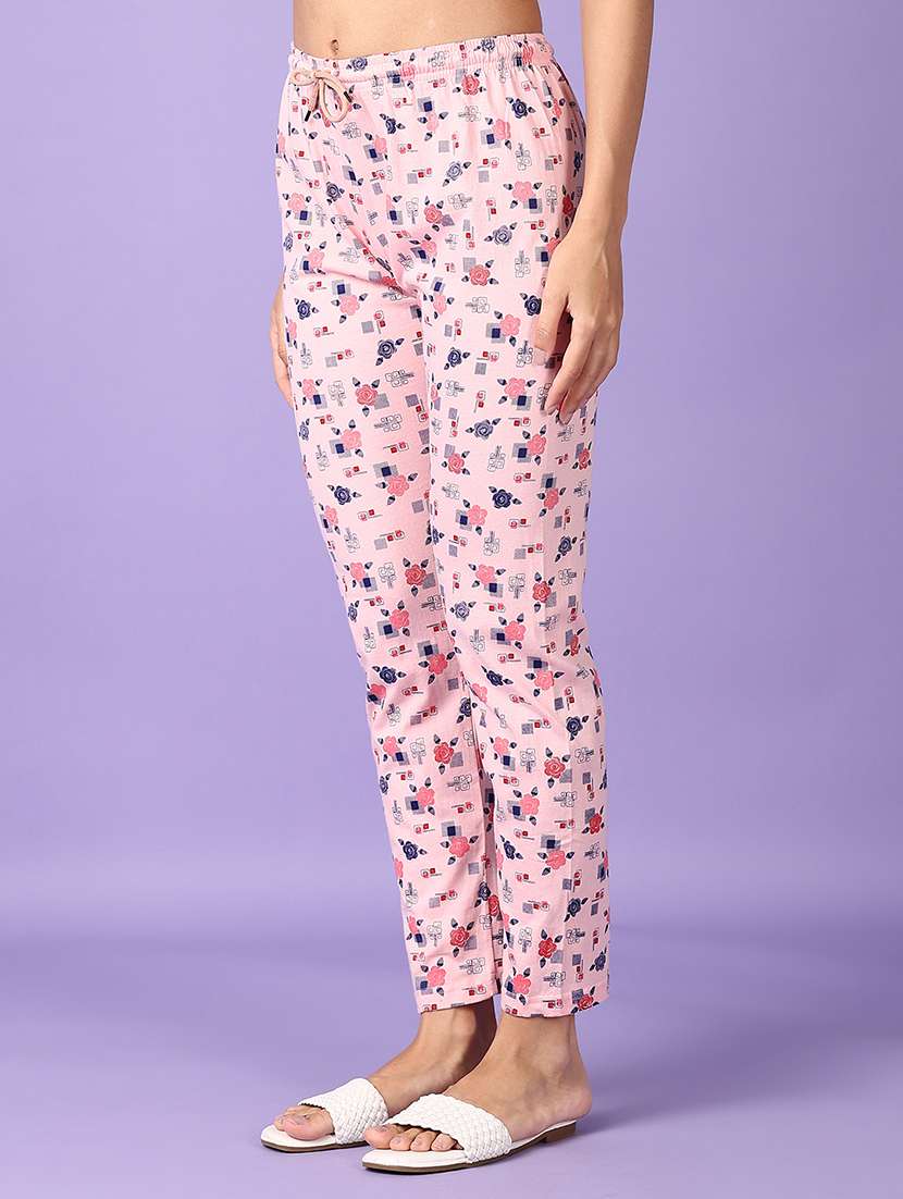 peach printed cotton pajama - 21508456 -  Standard Image - 1