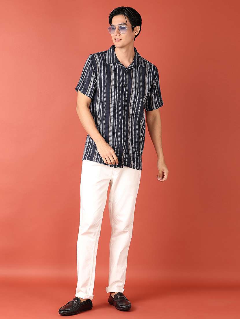 men collared textured regular fit casual shirt - 21508505 -  Standard Image - 4