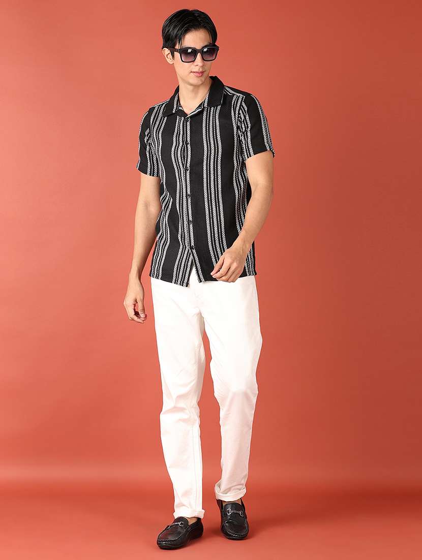 men collared textured regular fit casual shirt - 21508506 -  Standard Image - 4
