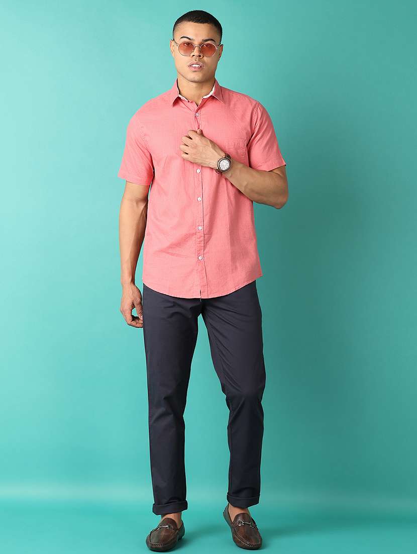 men collared solid  casual shirt - 21508533 -  Standard Image - 4