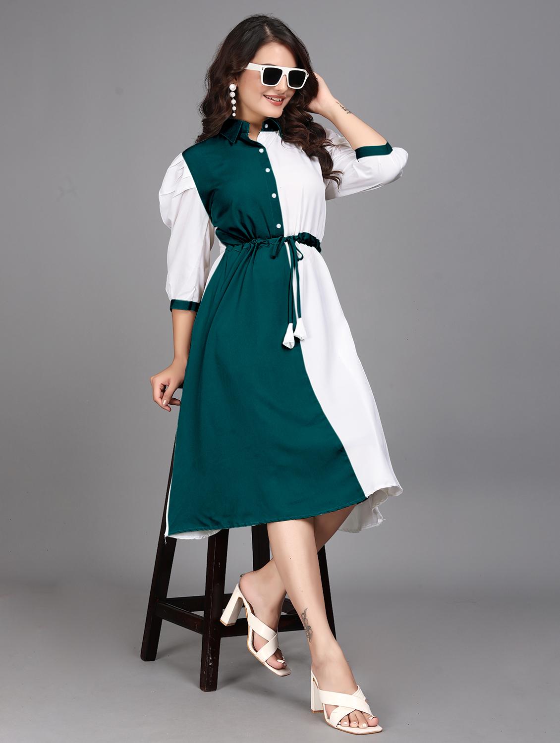 women white cotton a-line dress - 21508677 - Standard Image - 1