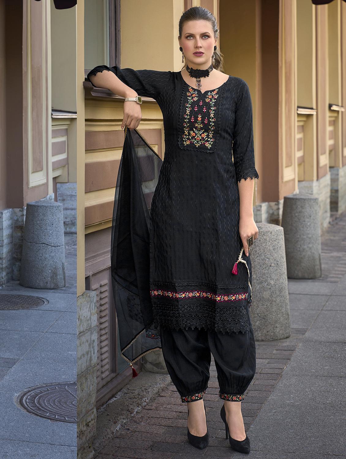 women three quarter sleeve kurta salwar with dupatta set - 21508901 -  Standard Image - 1