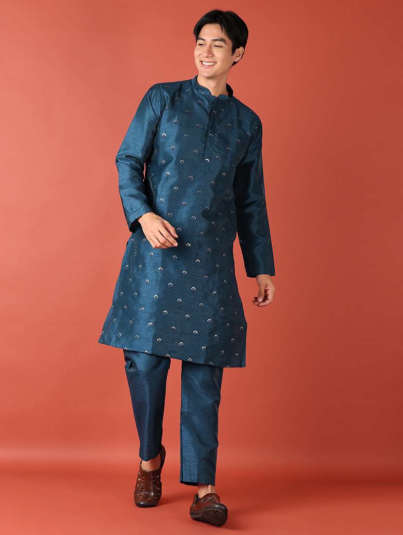 men sequin work kurta pyjama ethnic wear set - 21508979 -  Standard Image - 1