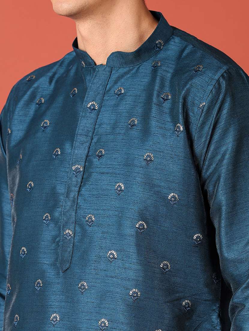 men sequin work kurta pyjama ethnic wear set - 21508979 -  Standard Image - 4