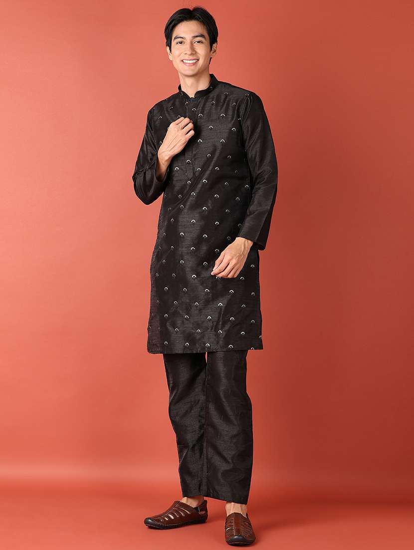 men sequin work kurta pyjama ethnic wear set - 21508981 -  Standard Image - 1