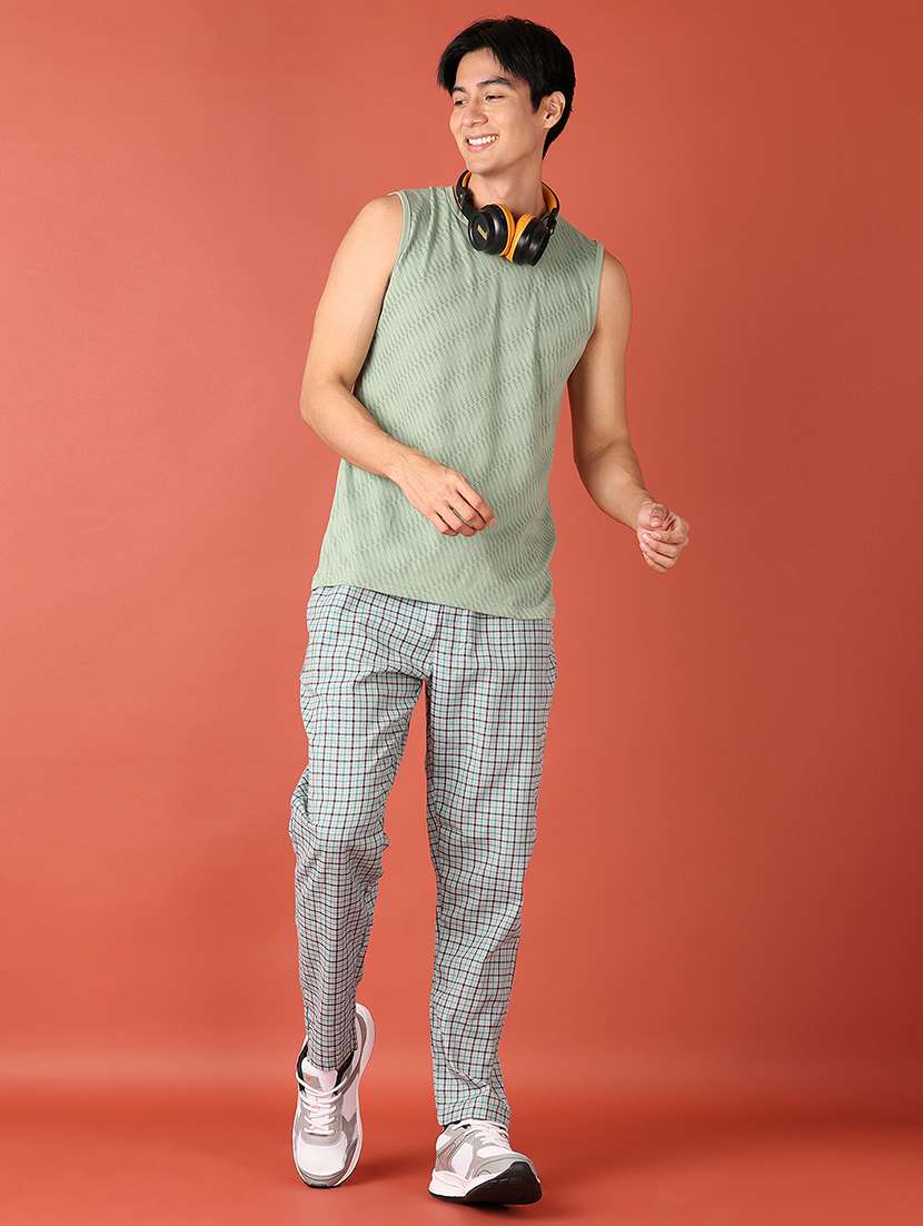 men grey checks regular fit pyjama - 21508990 -  Standard Image - 4