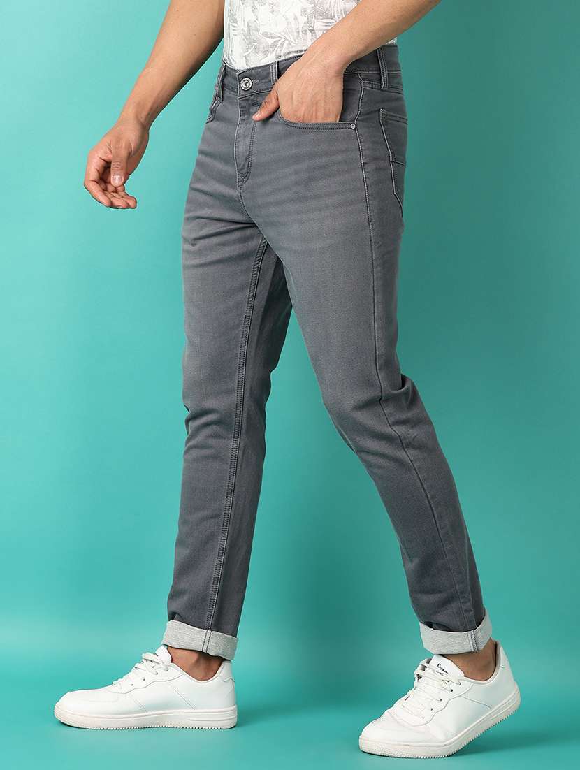 men grey plain jeans - 21509091 -  Standard Image - 1