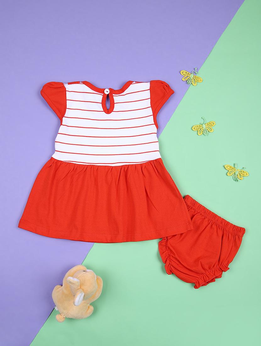 girls printed frock with bloomer set - 21509121 - Standard Image - 1