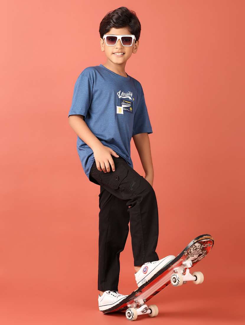 boys solid mid rise cargo - 21509157 -  Standard Image - 4