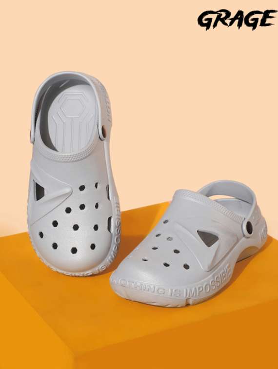 men grey slip on clog