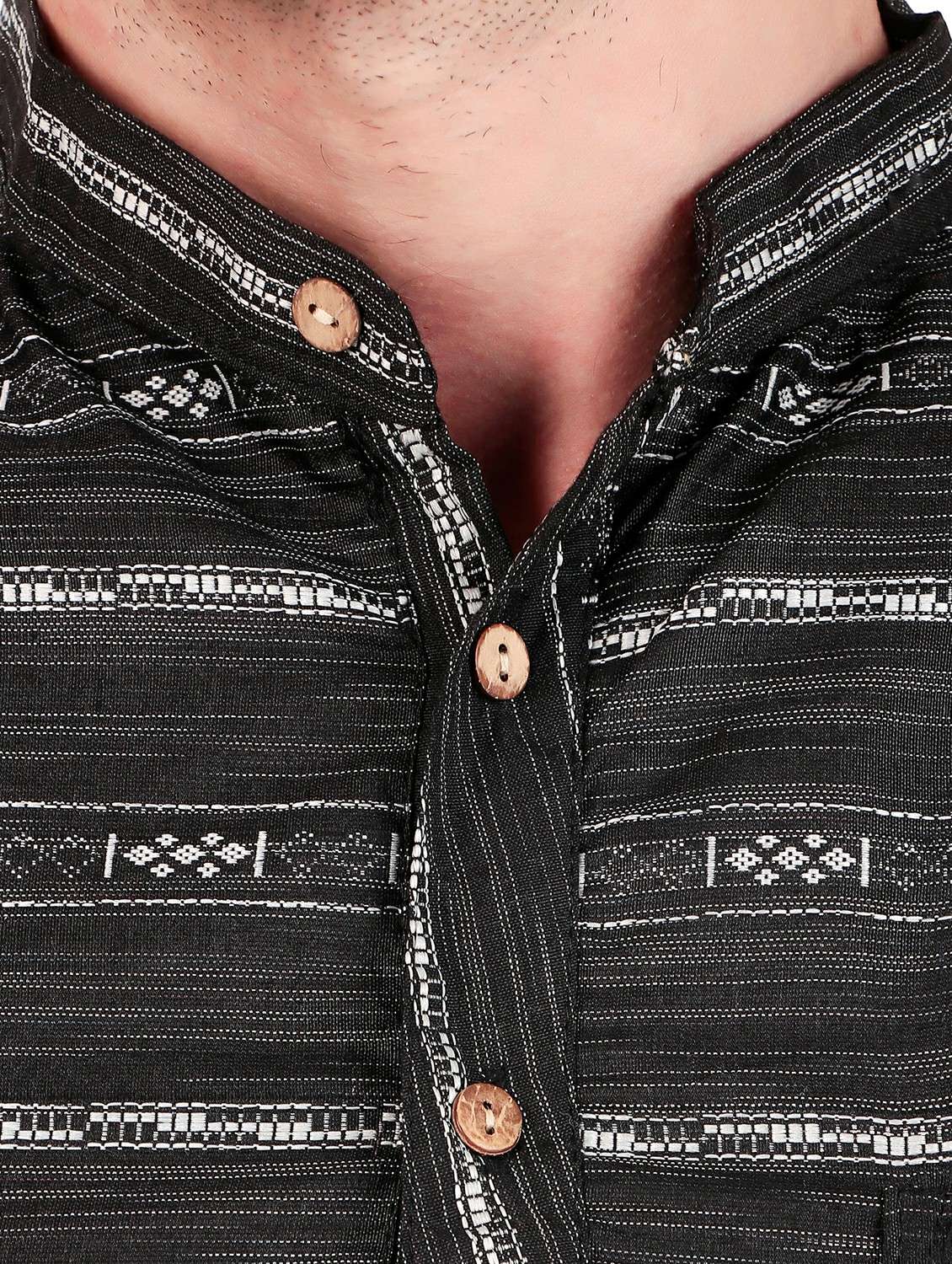 men self design short sleeves short kurta - 21509464 -  Standard Image - 4