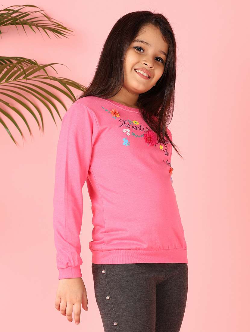 girls front print long sleeve tee - 21509469 -  Standard Image - 1