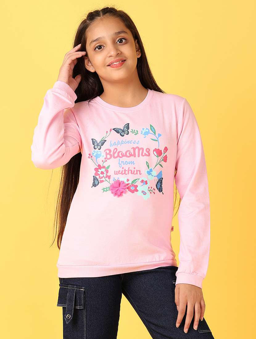 girls front print long sleeve tee - 21509470 -  Standard Image - 4